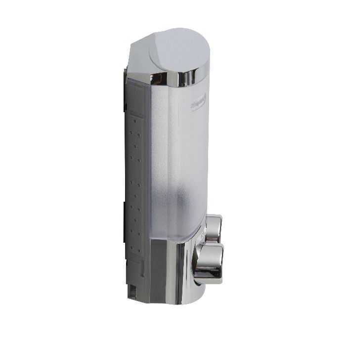 Stick On Double 2 x 310ml Soap/Shampoo Dispenser - Chrome 3 Compactor