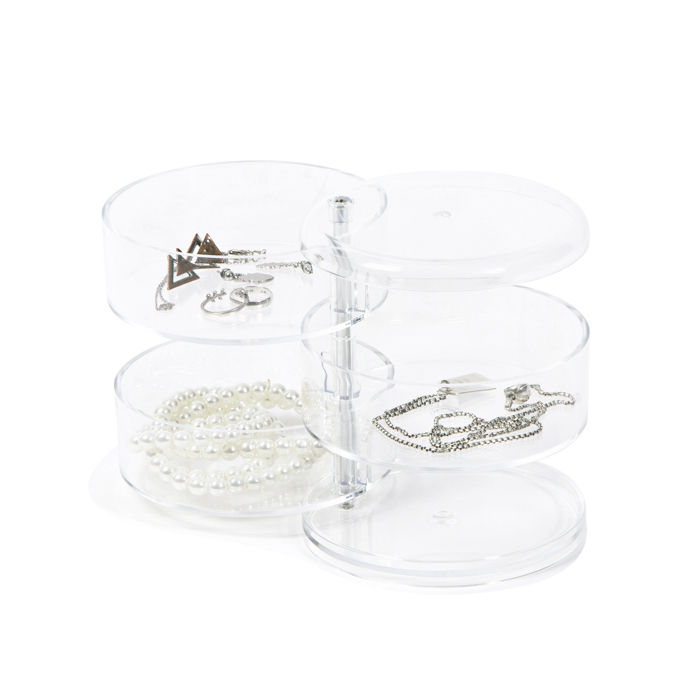 Swivel Jewellery Holder - Transparent 3 Compactor