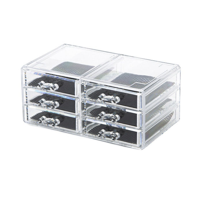 6 Drawer Jewellery Box - Transparent 1 Compactor