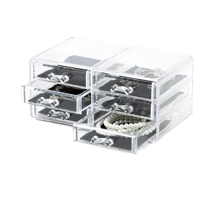 6 Drawer Jewellery Box - Transparent 5 Compactor