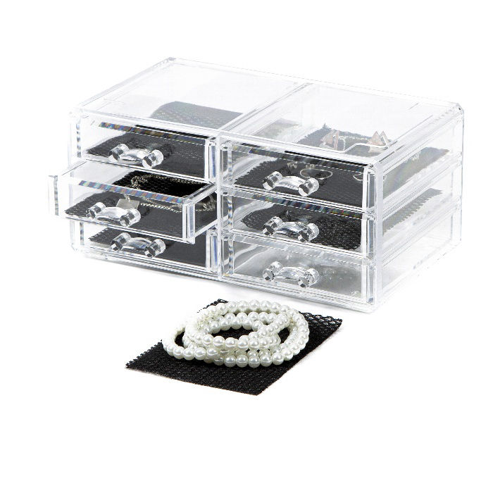 6 Drawer Jewellery Box - Transparent 4 Compactor