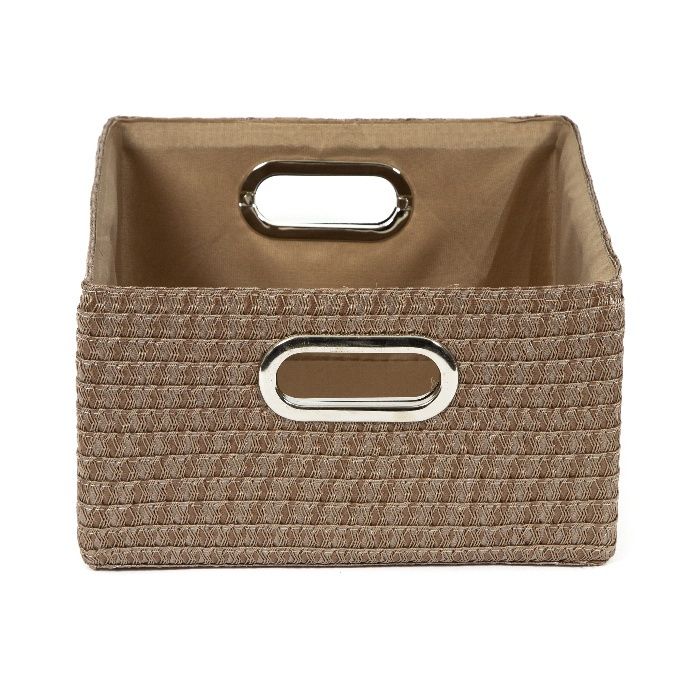 "Poly" Storage Basket with Handles - Taupe 3 Compactor