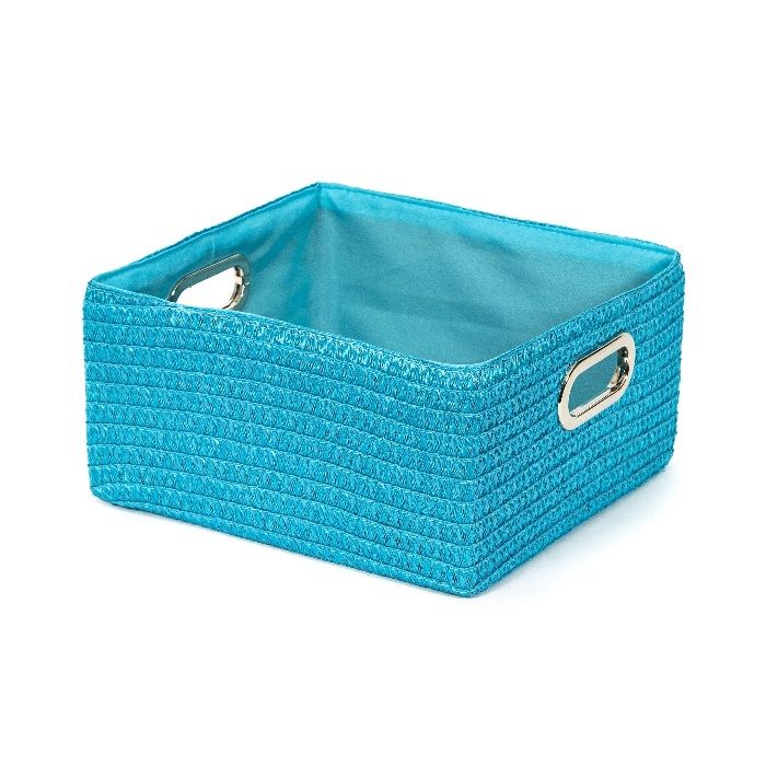 "Poly" Storage Basket with Handles - Turquoise 1 Compactor