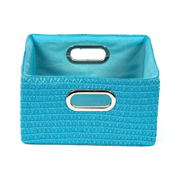 "Poly" Storage Basket with Handles - Turquoise 3 Compactor