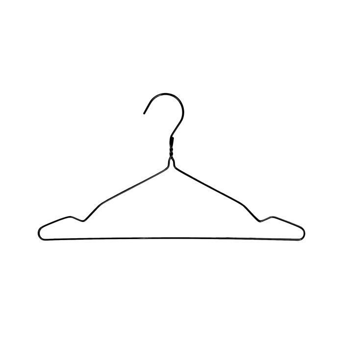 Set of 10 Metal Clothes Hangers - Black 3 Compactor