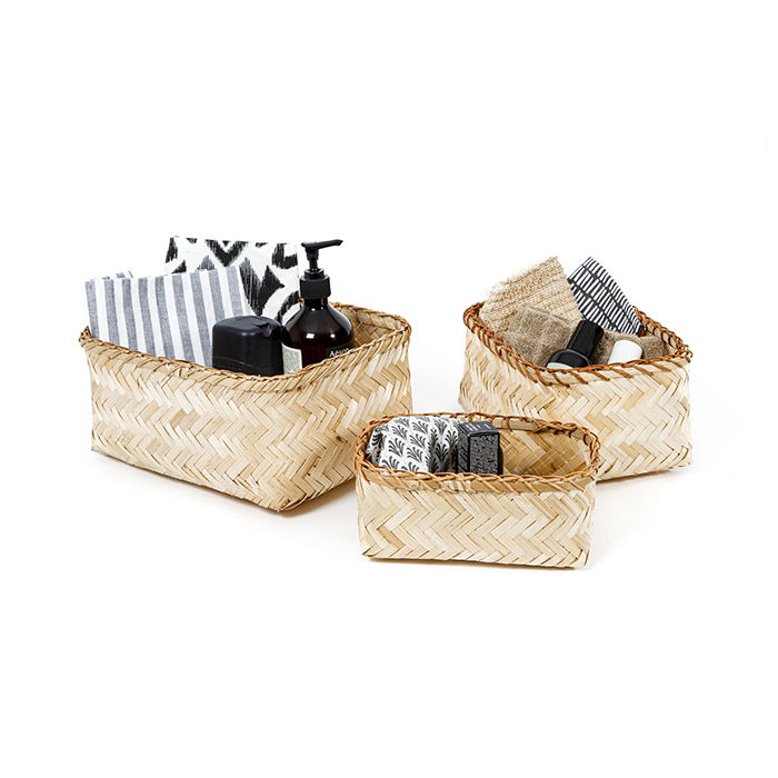 Set of 3 "Halong" Bamboo Storage Baskets 5 Compactor