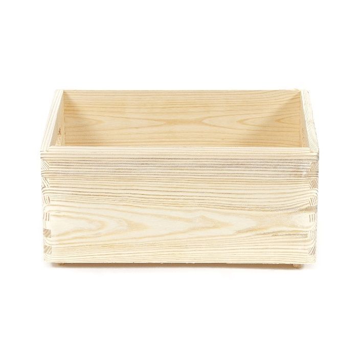 Small Natural Pine Wood Storage Box 2 Compactor