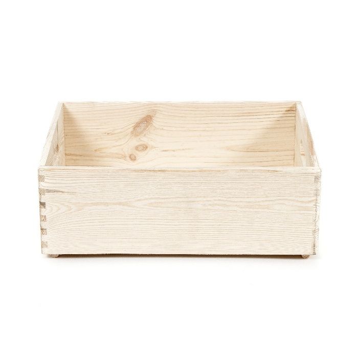 Medium Natural Pine Wood Storage Box 2 Compactor