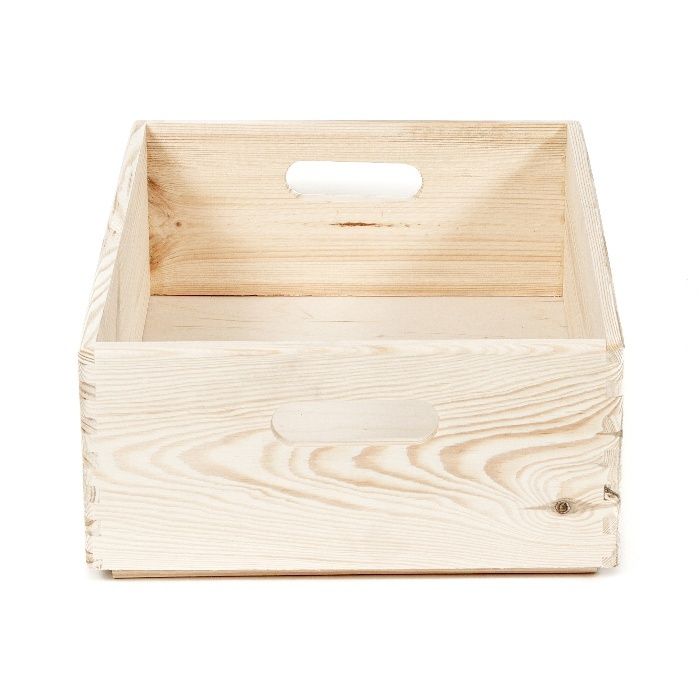 Medium Natural Pine Wood Storage Box 3 Compactor