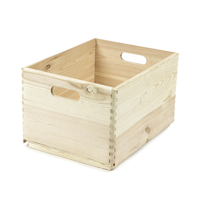 Large Natural Pine Wood Storage Box 1 Compactor