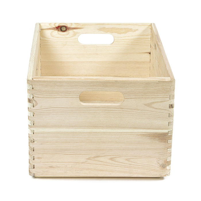 Large Natural Pine Wood Storage Box 3 Compactor