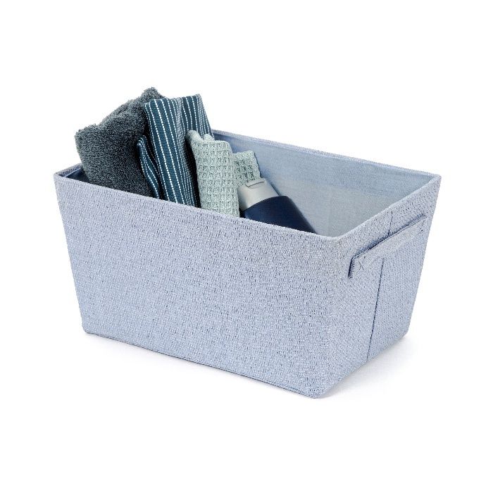 "Rio" Woven Storage Basket -  Lavendar Blue 4 Compactor