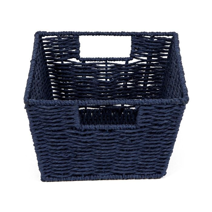"Etna" Woven Storage Basket - Navy Blue 3 Compactor