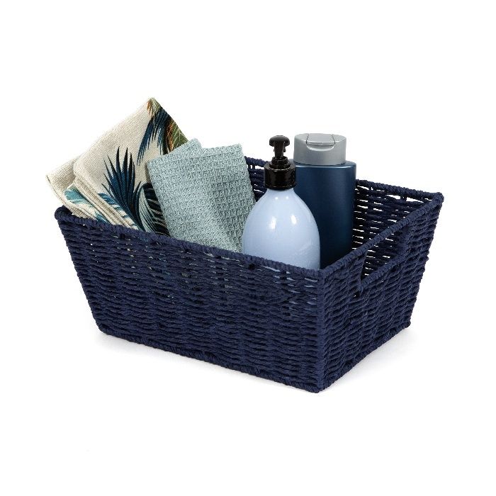 "Etna" Woven Storage Basket - Navy Blue 4 Compactor
