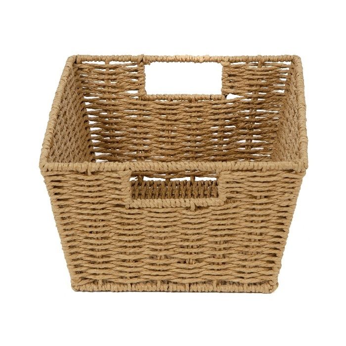 "Etna" Woven Storage Basket - Beige 3 Compactor