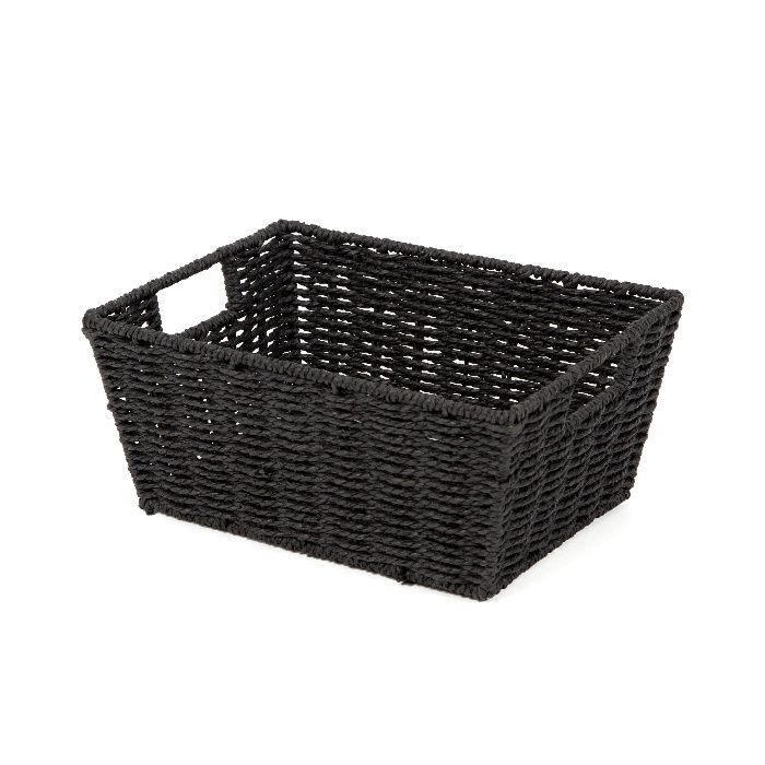 "Etna" Woven Storage Basket - Black 1 Compactor
