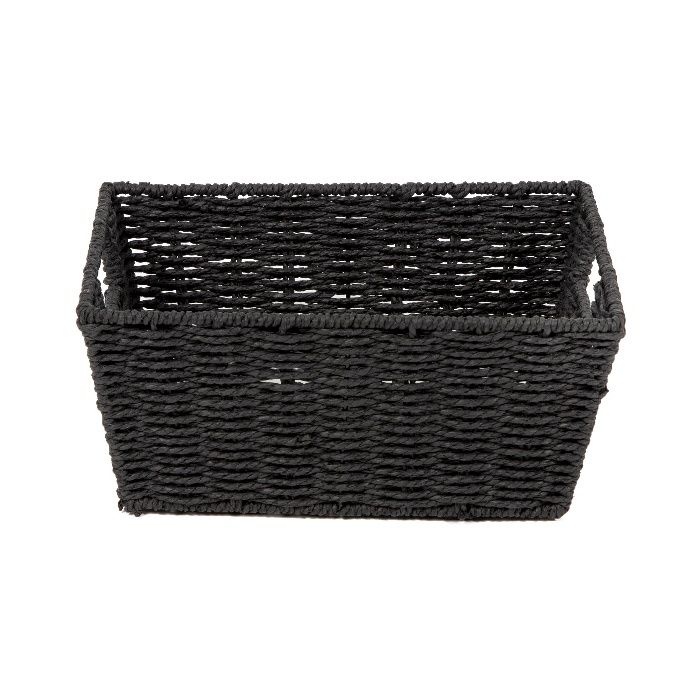"Etna" Woven Storage Basket - Black 2 Compactor