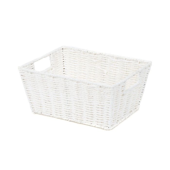 "Etna" Woven Storage Basket - White 1 Compactor