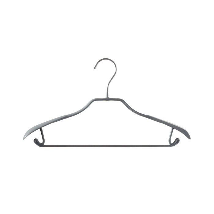 "Sticky" Non Slip Curved Hanger with Bar 2 Compactor