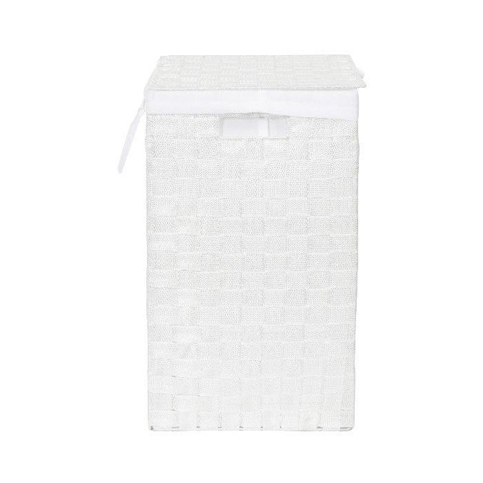 "Stan" Square Laundry Basket - White 3 Compactor
