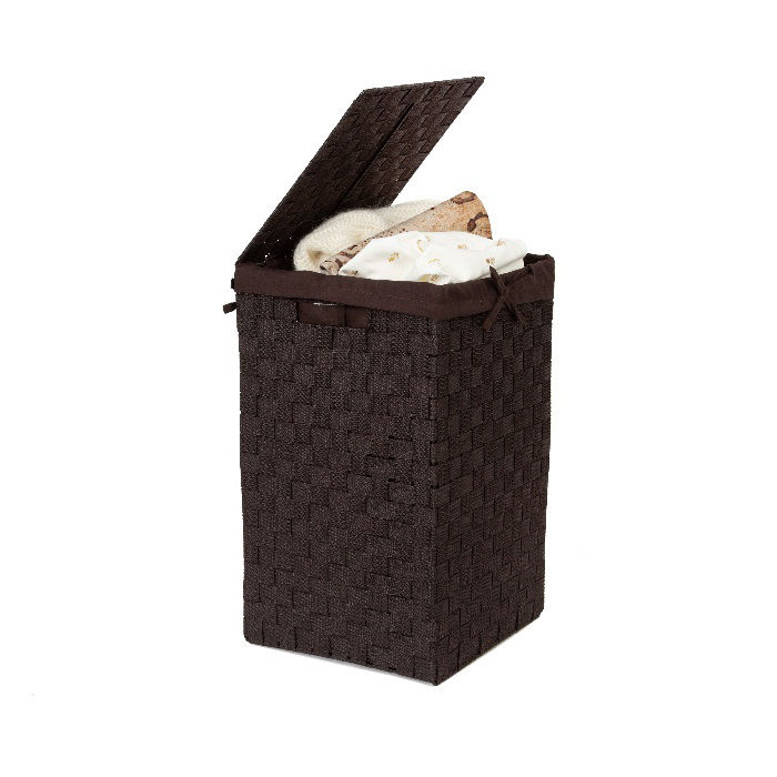 "Stan" Square Laundry Basket - Brown 4 Compactor