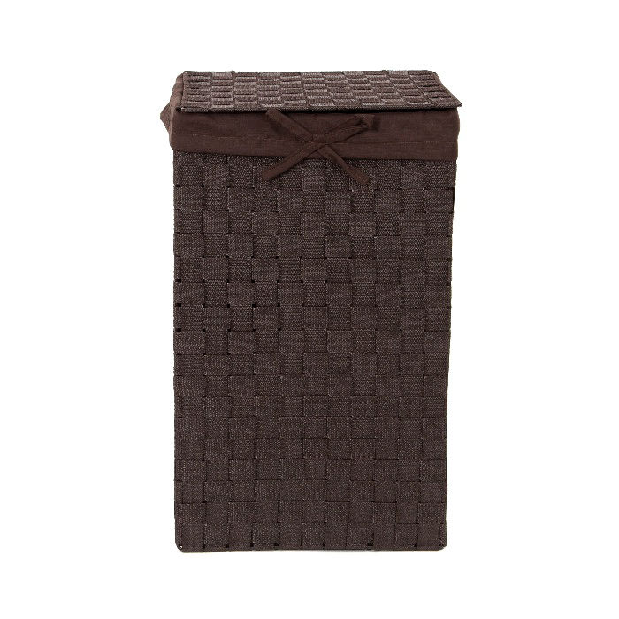 "Stan" Square Laundry Basket - Brown 3 Compactor
