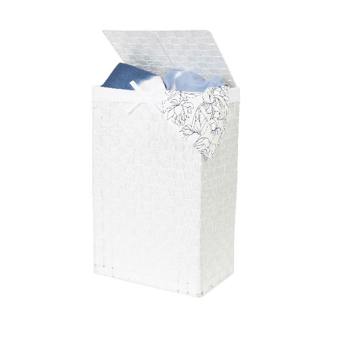 "Stan" Rectangle Laundry Basket - White 4 Compactor