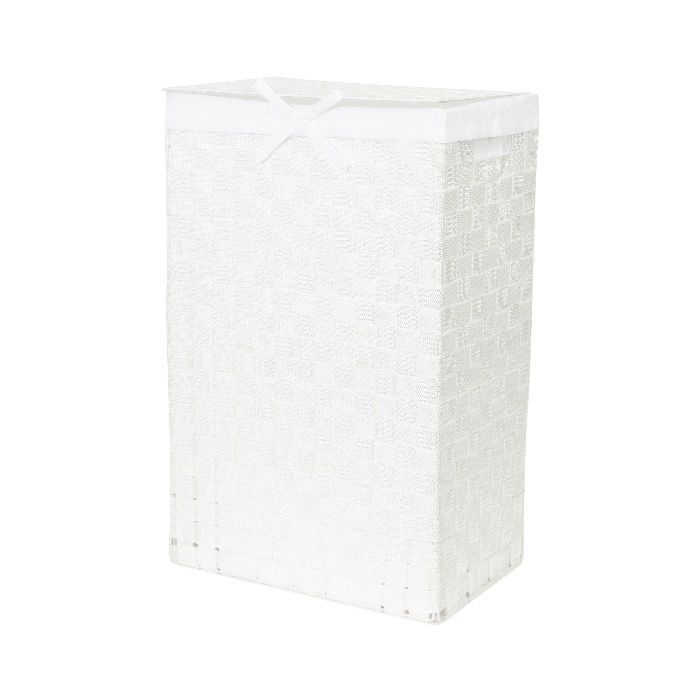 "Stan" Rectangle Laundry Basket - White 1 Compactor