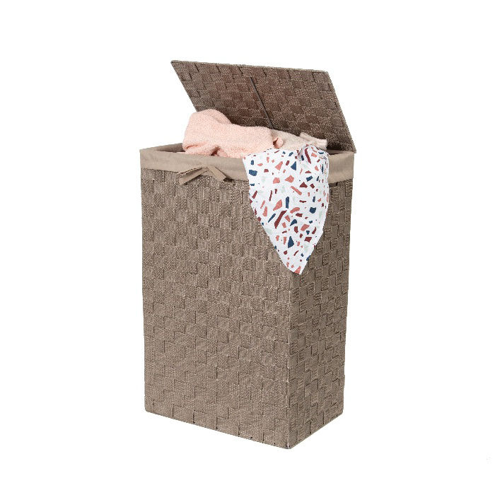 "Stan" Rectangle Laundry Basket - Taupe 4 Compactor