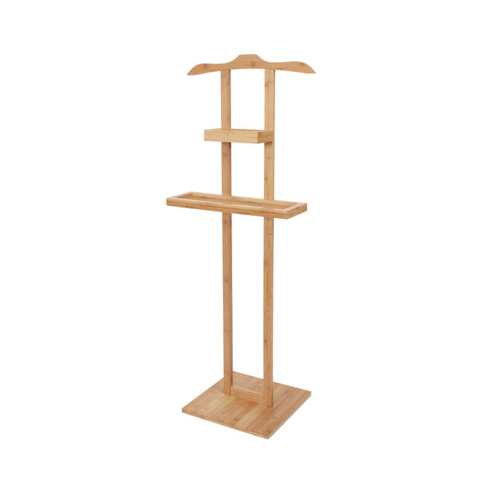 Balto Bamboo Valet Stand with Shelf 1 Compactor