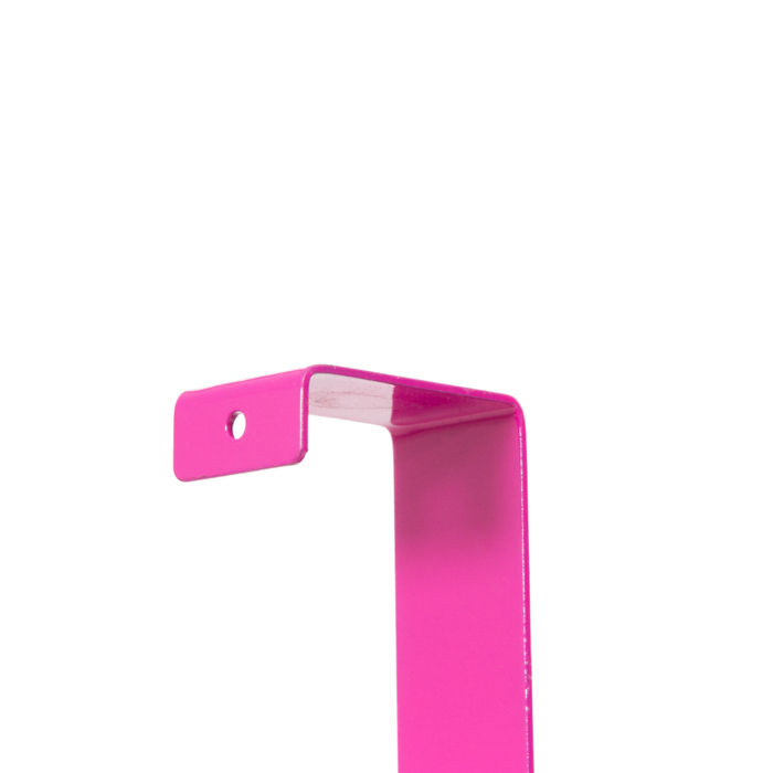 "Solo" Steel Over Door Easy Reach Hanging Hook - Pink 4 Compactor