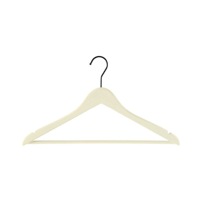 "Cancale" Notched Clothes Hanger with Bar 2 Compactor