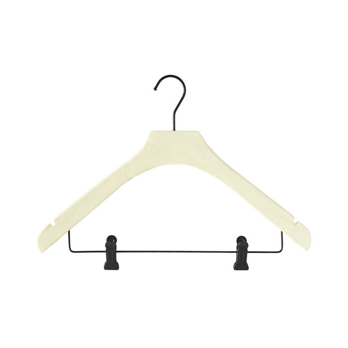 "Cancale" Notched Clothes Hanger with Clips 3 Compactor