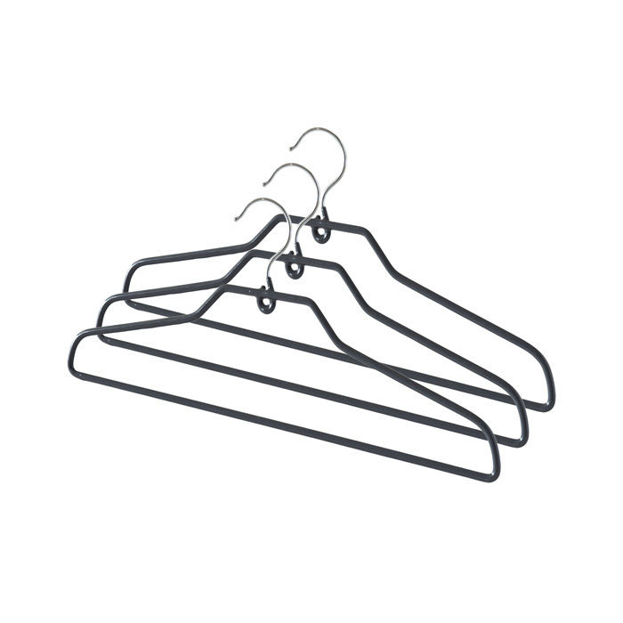 Set of 3 "Sticky" Non Slip Curved Hangers 1 Compactor