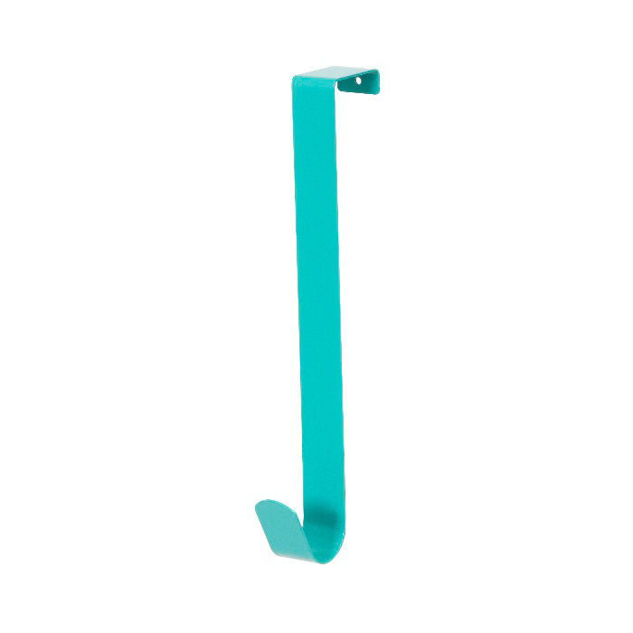 "Solo" Steel Over Door Easy Reach Hanging Hook - Aqua Blue 1 Compactor