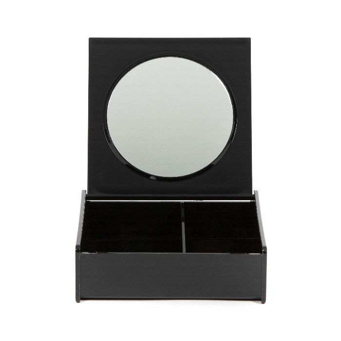 Make-up Box With Mirror - Black 3 Compactor