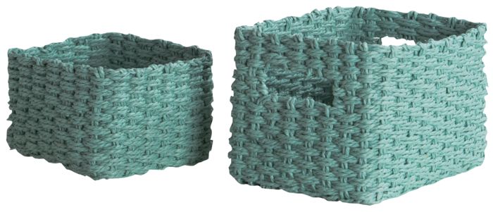 Set of 2 "Lisou" Woven Storage Baskets - Aqua Blue 1 Compactor
