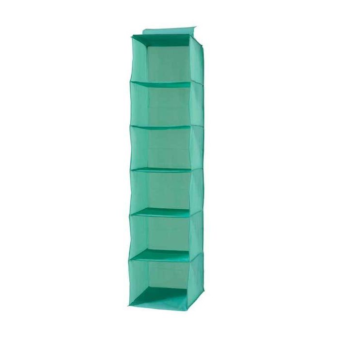 Hanging Clothes Organiser with 6 Compartments - Light Green 2 Compactor
