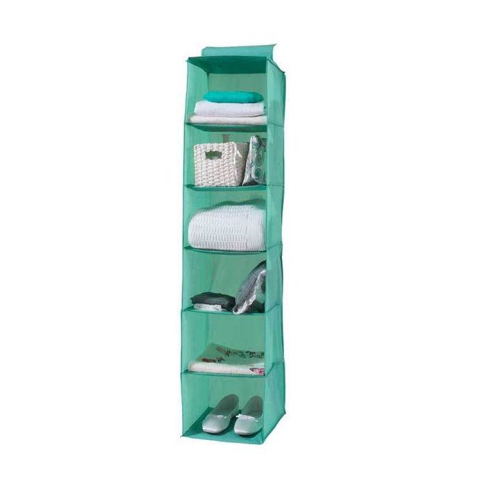 Hanging Clothes Organiser with 6 Compartments - Light Green 1 Compactor
