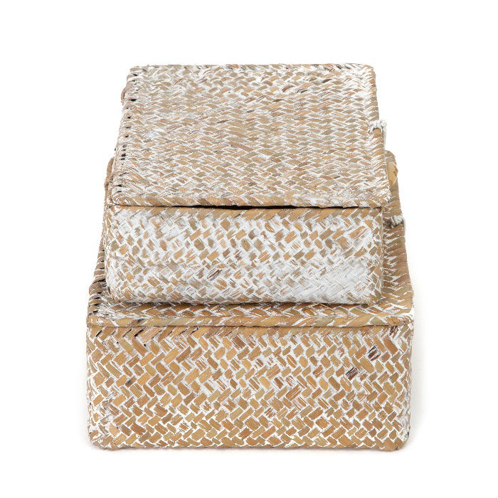 Set of 2 "Macao" Seagrass Storage Baskets - Beige 3 Compactor