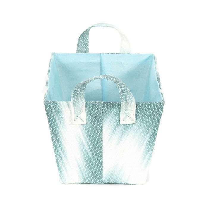 "Samoa" Storage Basket with Handles - Aqua Green 3 Compactor