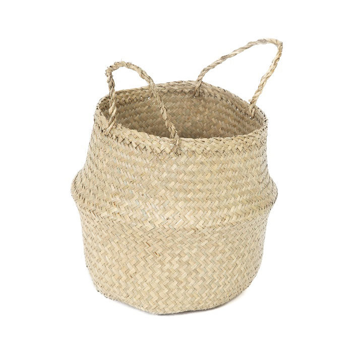"Belly" Small Woven Seagrass Storage Basket - Natural 1 Compactor