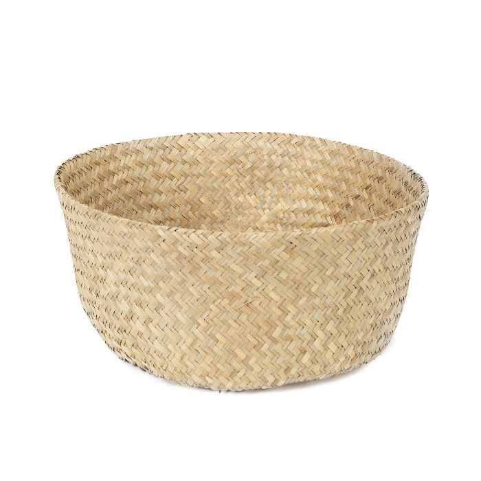 "Belly" Medium Woven Seagrass Storage Basket-Natural  2 Compactor