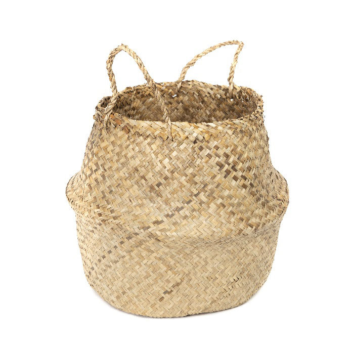 "Belly" Large Woven Seagrass Storage Basket - Natural 1 Compactor