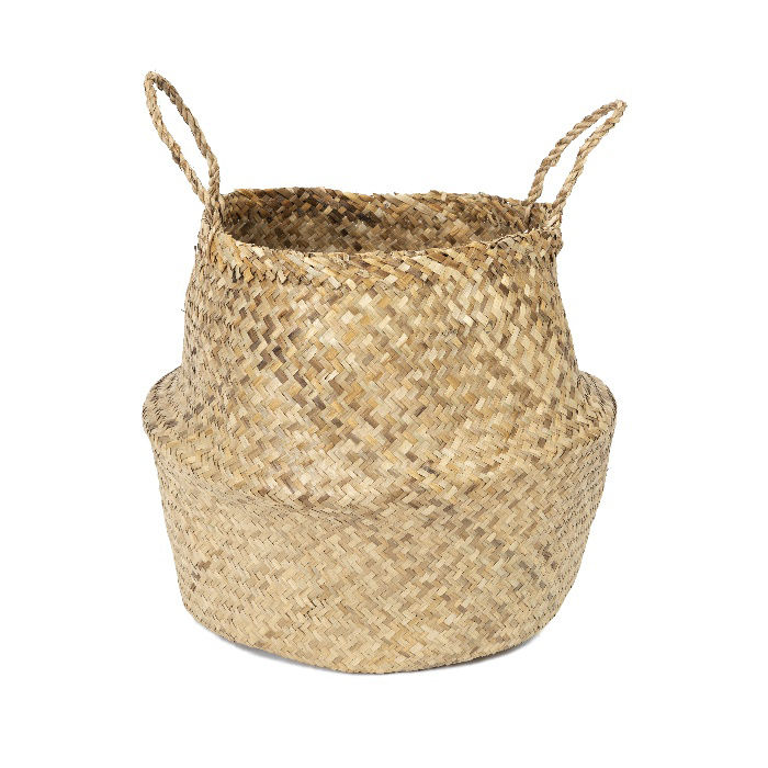 "Belly" Large Woven Seagrass Storage Basket - Natural 3 Compactor