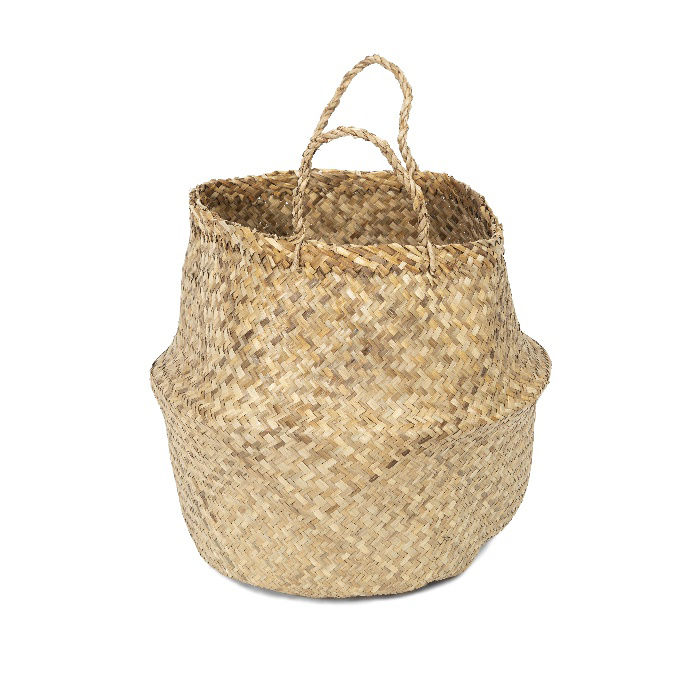 "Belly" Large Woven Seagrass Storage Basket - Natural 4 Compactor