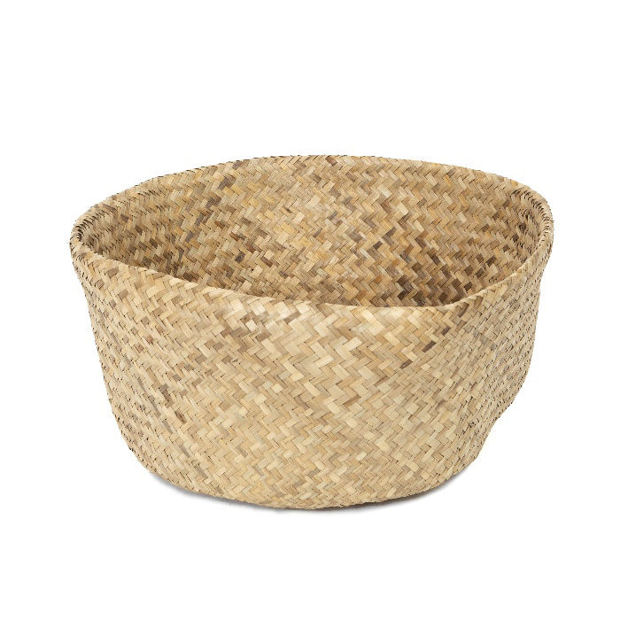"Belly" Large Woven Seagrass Storage Basket - Natural 2 Compactor