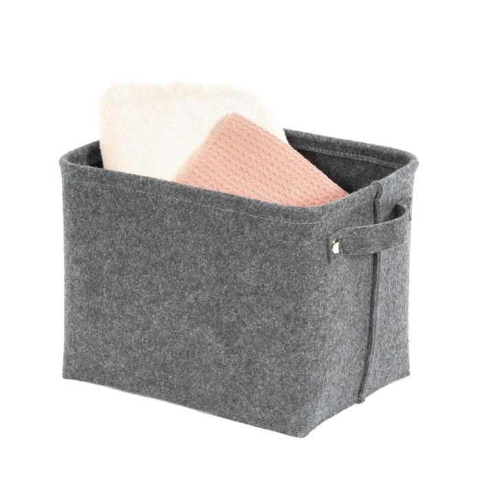 "Felt" Storage Basket - Grey 4 Compactor