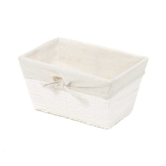 "Kimo" Woven Paper Storage Basket - White 1 Compactor
