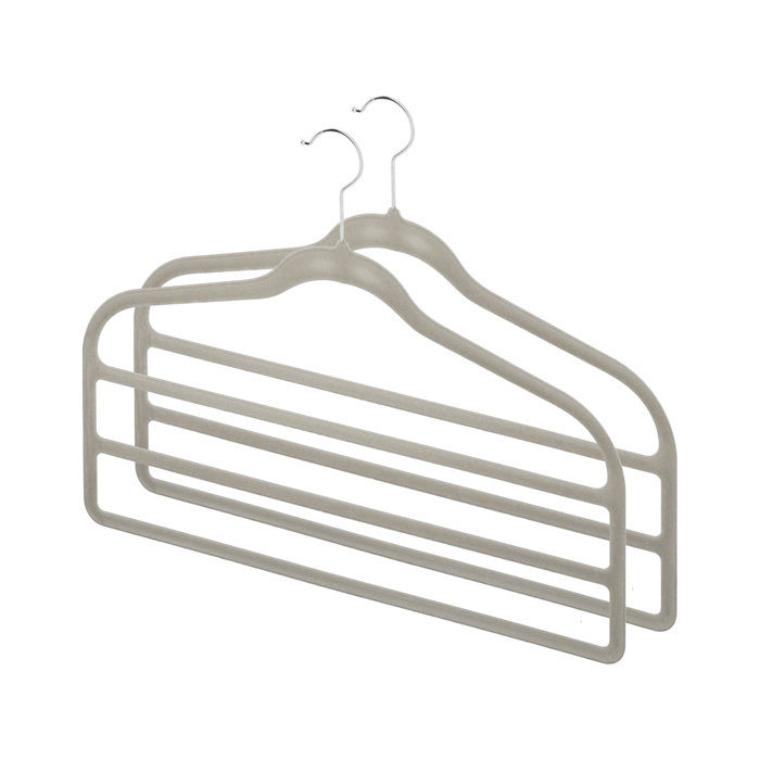 Set of 2 Space Saving "Velvet" Non-Slip Clothes Hangers 1 Compactor